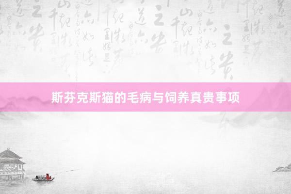 斯芬克斯猫的毛病与饲养真贵事项